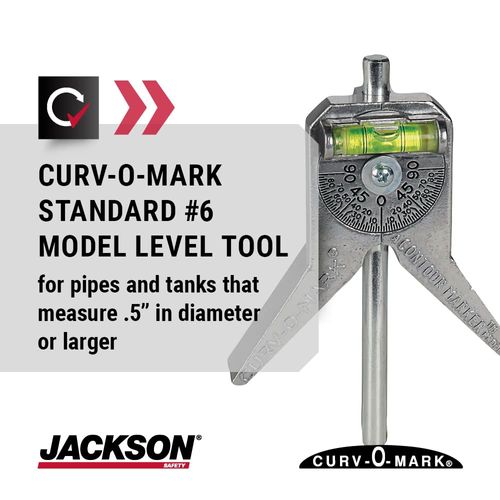 Jackson Safety Pipe Marker Centering Tool, Curv-O-Mark Standard 6, 14775 - Use to measure Pipes 0.5" and Up, Standard 4" Y-Type Head, Adjustable Dial Set Level