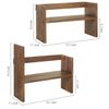 Brown Wood Stackable Desk Storage Shelf, Home & Office Bookshelf Organizer Stand