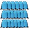 CODOBON 20 Pcs Drawstring Bags, Bulk Draw String Backpack, Cinch Polyester Bag for Gym Sport, Sky Blue