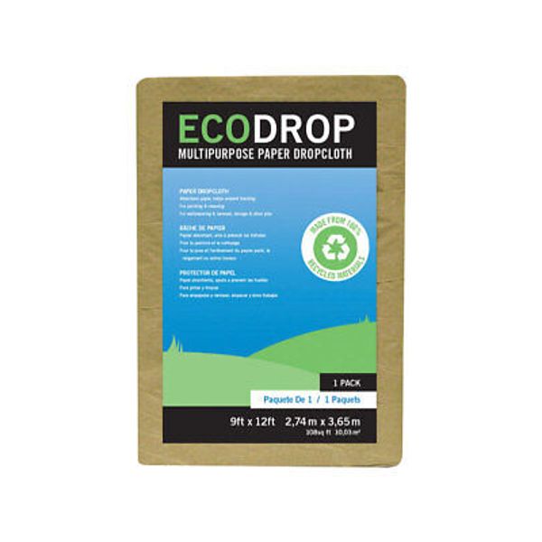 Ecodrop 2101 Multipurpose Brown Light Weight Paper Drop Cloth 9 W x 12 L ft.