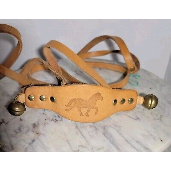 Childrens Play Horse Tack Harness Leather Strap Bells Horsey Giddy Up Kids Game