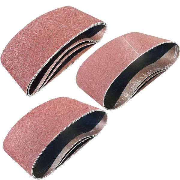 Tonmp 15 PCS 4" x 21" Premium Sanding Belts - 5 Each of 40 80 120 Grit Aluminum Oxide Sanding Belts For Belt sander (4x21 inch)