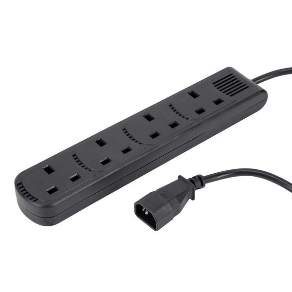 Computer Spares 2m IEC C14 Plug to 4 Gang Mains Power UK Socket