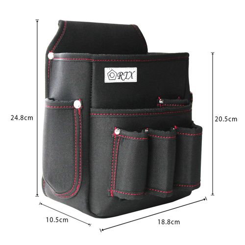 YOTENKA Nail Bag, Waist Bag, Electrician's Waist Bag, Tool Holder Included, 2 Tiers, Durable, Lightweight