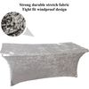 Crushed Velvet Stretch Tablecloth for 6ft Rectangular Tabls (183 x 75 x 75 cm) stretch velour (Dark blue)