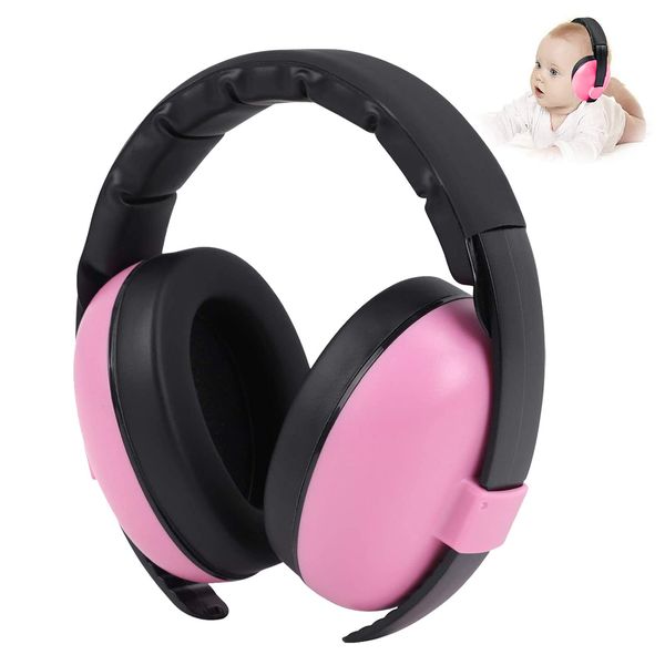 YANKUIRUI EARMUFF Noise Cancelling Headphones, Baby Ear Protection for Ages 3 months to 3 Years, Pink