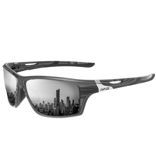 KAPVOE Polarized Sport Sunglasses High Definition High Contrast Lens for Men Women Cycling Fishing Golf Running Driving Fishing Baseball