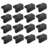 16 Pcs Plastic AMP Audio Stackable Corner Heads Speaker Amplifier Cabinet Protector Black 57x33x19 mm