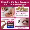 Empty Gelatin Capsules Size 1 - Clear Veggie Capsules Empty (1000 Count) with Two Miro Lab Spoons