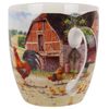Mug Coaster Tray Tea Set Cockerel & Hen Kitchen Tableware Farm Print Design