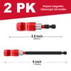 Geinxurn 2PC Impact Screwdriver Bit Holders(2.5” 6”), Magnetic Extension Quick-Change Socket Drill Bit Holder Hex Shank Quick Release Drill Bit Guide