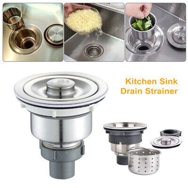 Home Kitchen Sink 3-1/2 Inch Stainless Steel Drain Assembly With Strainer Basket