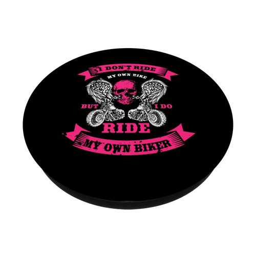 Biker Gear Motorcycle Gifts Biker Chick I Ride My Biker PopSockets Grip and Stand for Phones and Tablets