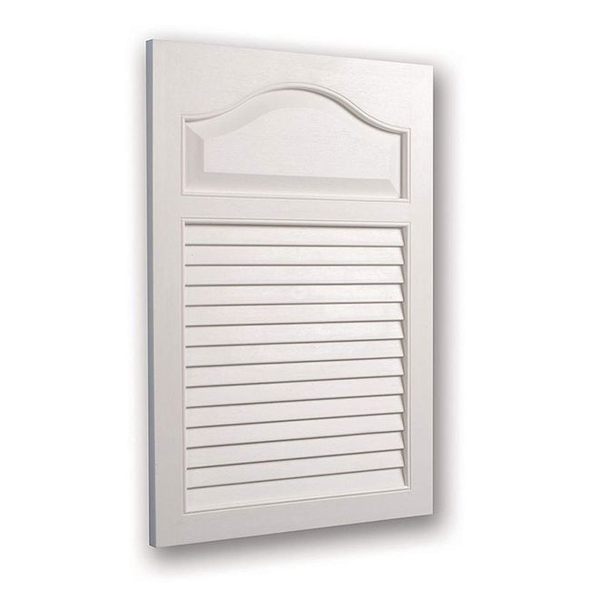 Jensen 615 Basic Louver Grained Wood Look Polystyrene Recessed Medicine Cabinet, White
