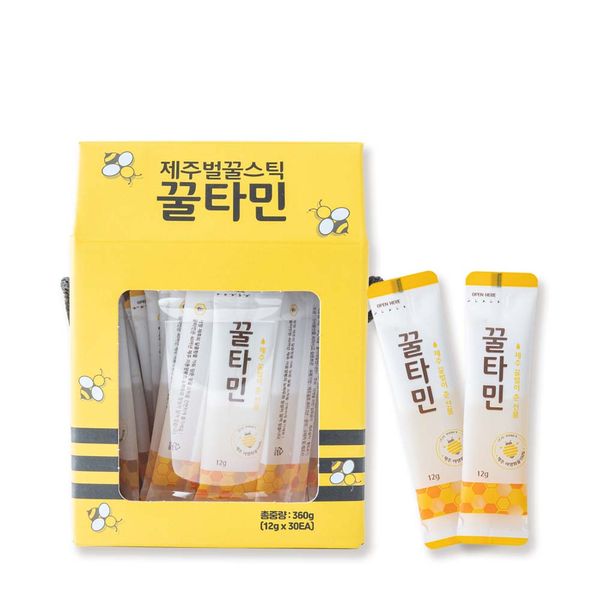 Kultamin Jeju Island Honey Honey Stick 12g x 30 Wildflower Honey Stick Gift Set, 360g, 1ea