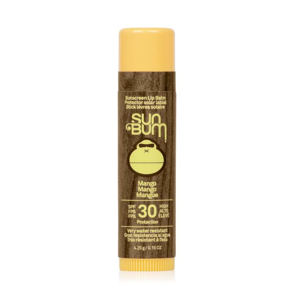 Sun Bum SPF 30 Mango Sunscreen Lip Balm, Vegan and Cruelty Free Broad Spectrum UVA/UVB Lip Care, Made with Aloe and Vitamin E for Moisturised Lips, 4.25g