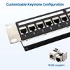Cable Matters 1U 19-Inch 24-Port 10Gbps Cat6A Ethernet Patch Panel with Inline Keystone and Cable Management Bar, Rackmount or Wall Mount Network Patch Panel / RJ45 Patch Panel