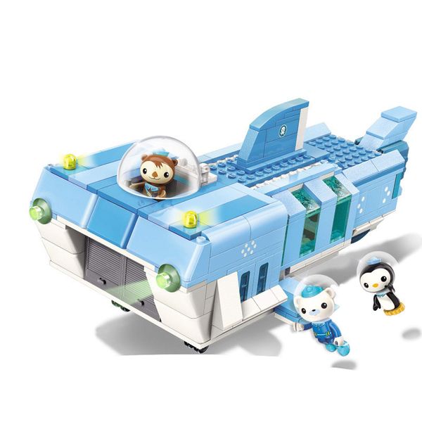 BASEPLATES for Age 6+ Building Block Ocean Adventure Octonauts GUP-W White Shark Base Barnacles Shellington Peso 403pcs Building Brick Set-No Package Box (3705)