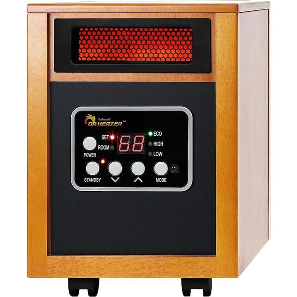 Dr Infrared Heater Portable Space Heater, 1500-Watt, Cherry