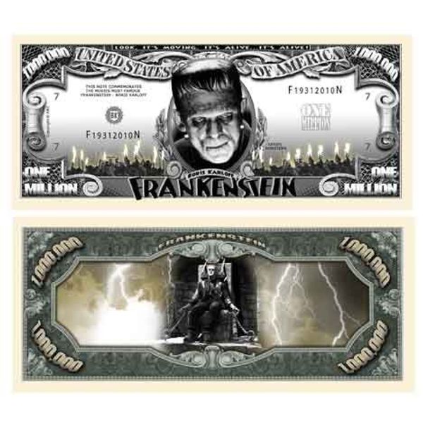Frankenstein Million Dollar Bill With Bill Protector
