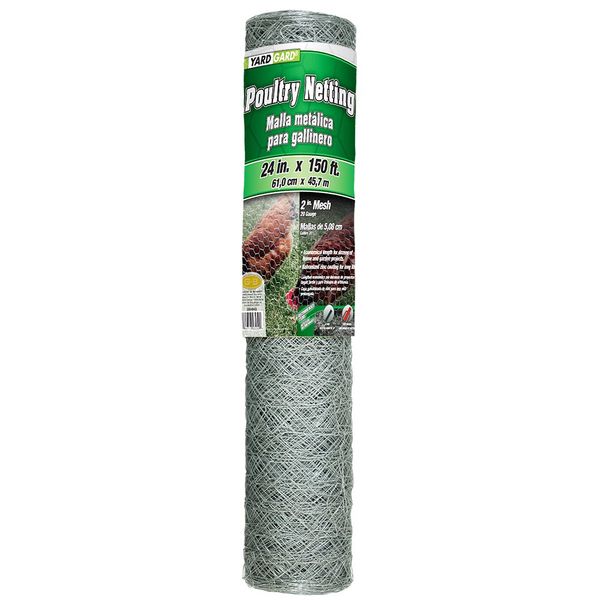 YARDGARD 308494B 2 X 150 Foot 2 Inch Mesh Poultry Netting, feet, Multicolor