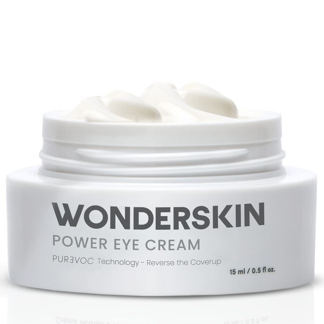 Wonderskin Purevoc Eye Cream for Dark Circles and Puffiness 0.5 Oz - Under Eye Cream for Women and Men with Mango & Shea Butter, Squalane - Fragrance-Free Caffeine Eye Cream