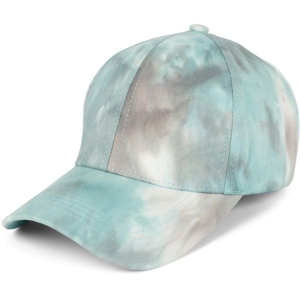 styleBREAKER Damen Baseball Cap mit Batik Muster, Muster Unikat, 6-Panel, Basecap, Click & Snap verstellbar 04023082, Farbe:Mint-Grau