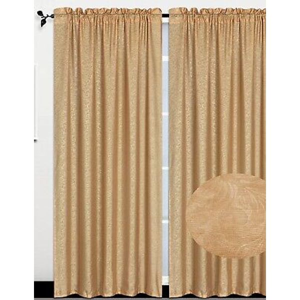 RT Designers Collection Tiffany Window Curtain Panel, 54 by 90-Inch, Gold