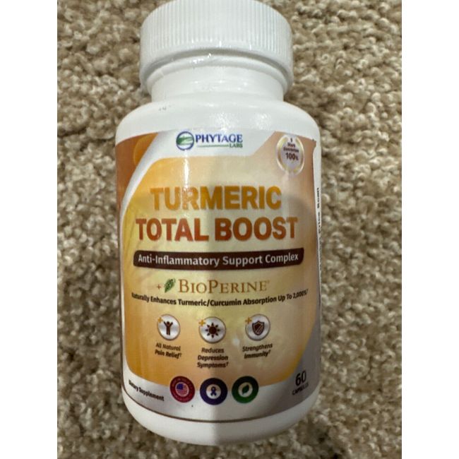 Phytage Labs ~ Turmeric Total Boost ~ W/ BioPerine ~ 60 Caps