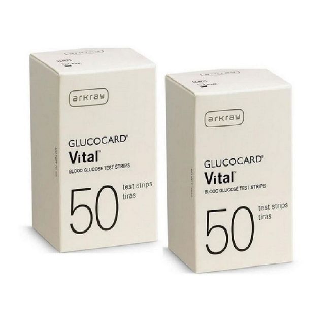 Arkray Glucocard Vital Diabetic Test Strips 50ct 2 Boxes (100 Ct)