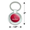 GRAPHICS & MORE Ball State Primary Logo Keychain Classy Round Chrome Plated Metal