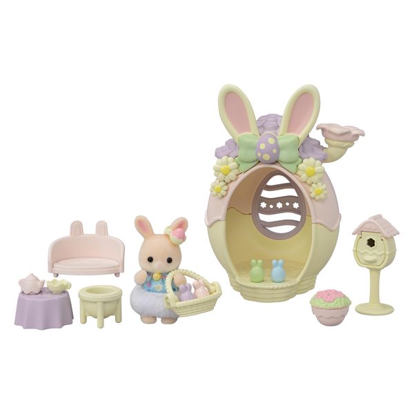 Sylvanian Families Epoch Sylvanian Families Seasonal Toy Margaret Rabbit Easter Egg House S-212 ST Mark Certified, For Ages 3 and Up