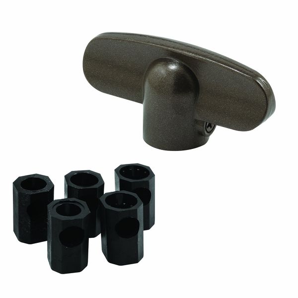 Prime-Line H 3893 Universal, Bronze Tee-Crank Casement Window Handle (2 Pack)