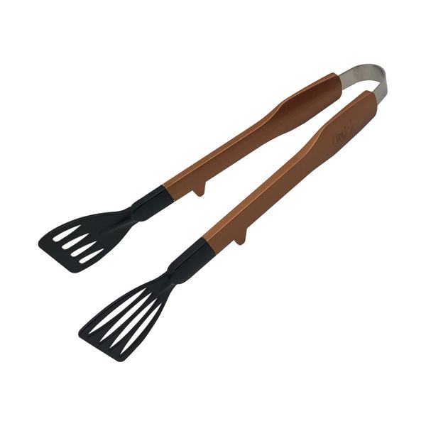 Plastic Grilling Tongs Copper Antibacterial Copper Gold 9.7 x 3.1 x 1.8 inches (24.8 x 8 x 4.5 cm) A-08P