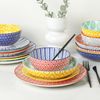 Ceramic Dinnerware Sets for 6, 24 Piece Plates and Bowls Sets, Highly Chip and C