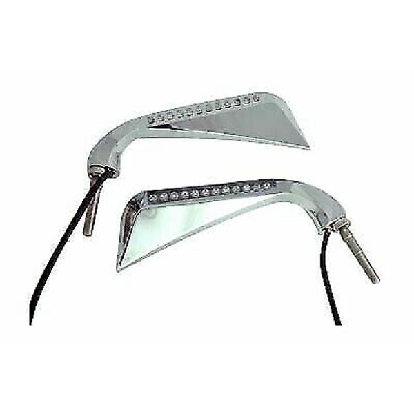 Chrome Evil Eye LED Mirror Set for Harley Davidson by V-Twin