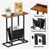 2X Narrow Side Table for Small Spaces End Table Magazine Table w/ Storage Holder