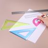 sourcing map 4pcs Triangular Ruler Set 30cm Plastic Metric Inch Geometric Protractor Triangle Engineering Scale Drafting Ruler Kit for Office Home, Blue