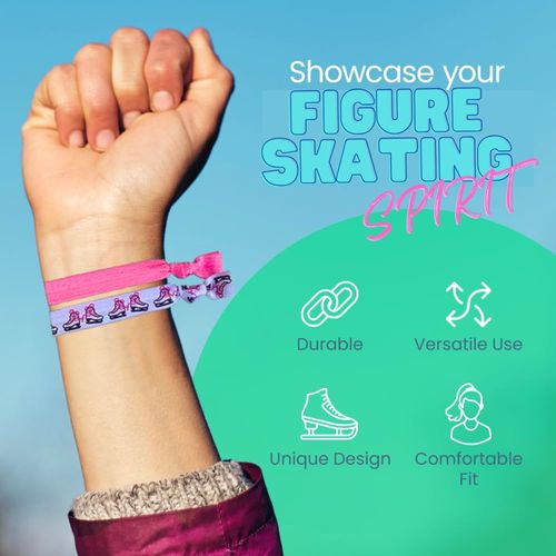 Figure Skating Hair Accessories, Figure Skating Hair Ties, No Crease Ice Skating Hair Elastics Set for Girls