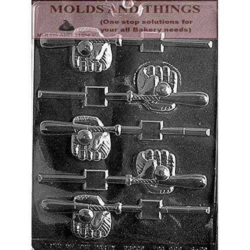 Baseball bat baseball glove baseball pop Chocolate Candy Mold, Sports chocolate candy mold With copywrited Molding Instruction