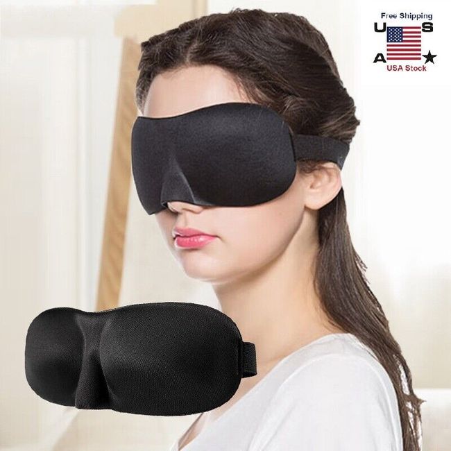 2Pcs 3D Sleeping Eye Mask for Men Women Soft Pad Blindfold Cover Travel Sleep US