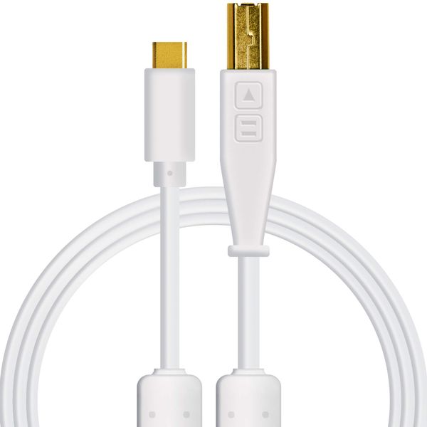 DJ TechTools Chroma Cables: Audio Optimized 1.5M USB-C to USB-B Cable with 56K Resistor (White, 1.5m)
