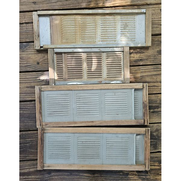 Vintage WINDOW SCREEN Set Of 4  expanding MARVIN wood frame VENT