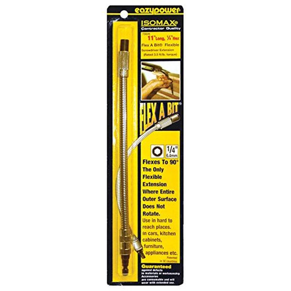 Eazypower 73609 11in. Flex A Bit Flexible Screwdriver Extension, Silver