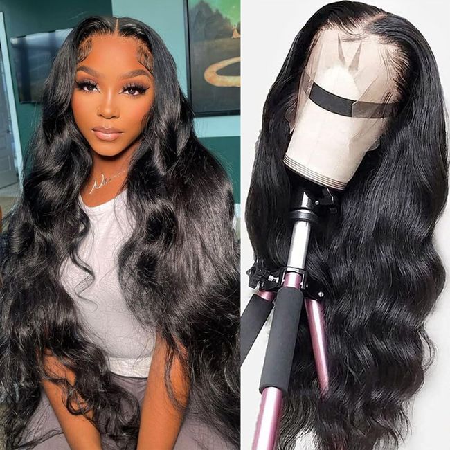 GOMOST Body Wave Lace Front Wigs Human Hair Pre Plucked 180 Density 13x4 HD Lace Frontal Wigs for Black Women Glueless Wigs Brazilian Virgin Human Hair Wig with Baby Hair 24 Inch