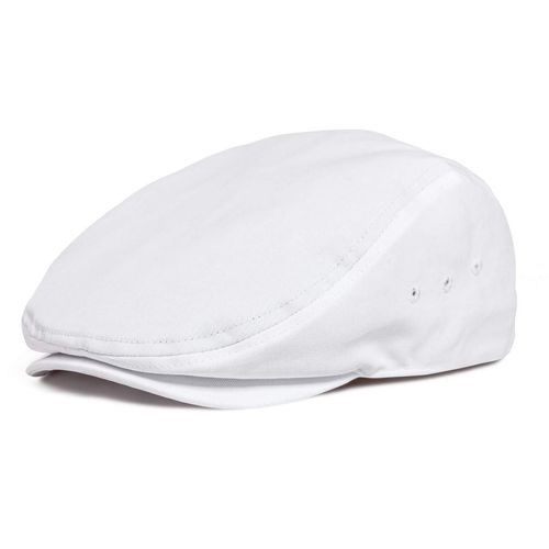 JANGOUL Men Ivy Cap Cotton Twill Newsboy Flat Cap (White, 7 5/8)