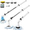 EcoGecko Electric Spin Scrubber, Dual Speed, Extendable Handle, 4 Brush Heads