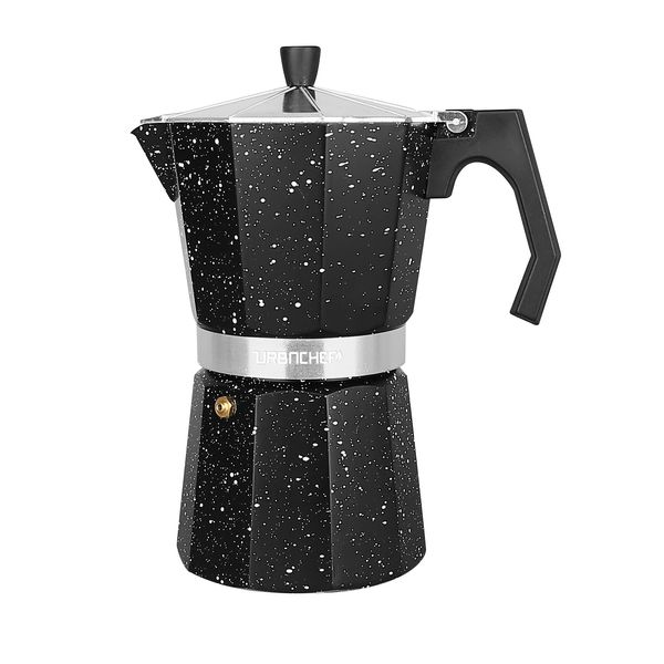 URBN-CHEF Stove Top Espresso Cafetiere Coffee Maker Kitchen Brewer Moka Pot (Capacity: 6 Cups)