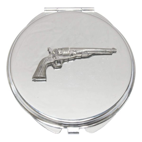 Old Pistol Compact Mirror Handbag Gift With Free Engraving 281