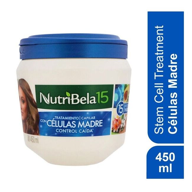 Nutribela 15 | Hair Treatment with Stem Cells,Células Madre Control Caida- 450mL